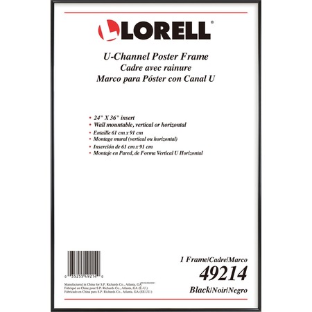 Lorell Poster Frame 24" x 36" Frame Size Rectangle Wall Mountable 49214